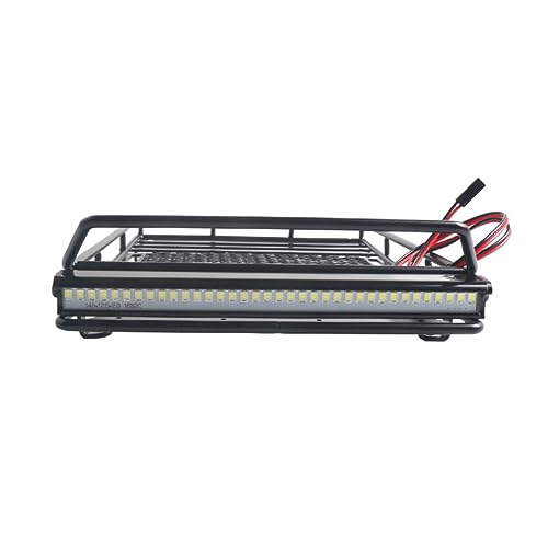 1:10 Car Luggage Bracket Roof Rack with LED Light for Crawler Cars Universal Storage Solution for RC Vehicles