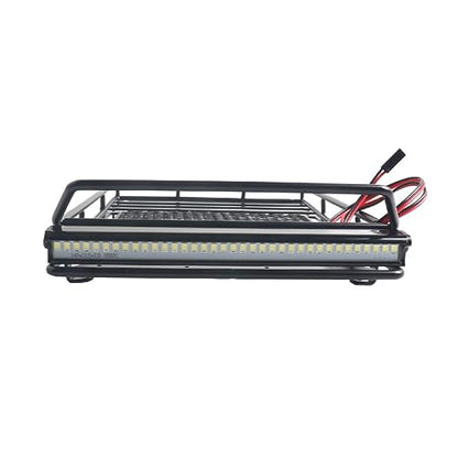 1:10 Car Luggage Bracket Roof Rack with LED Light for Crawler Cars Universal Storage Solution for RC Vehicles