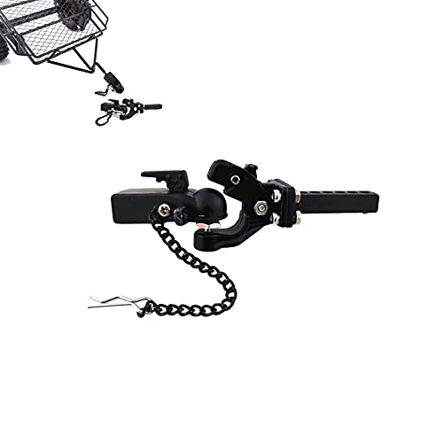 Metal Hitch Trailer Hook Ball Buckle Simulation Link Component Suitable for Scx10 90046 Traxxas Trx4 110 RC Car, Trailer Tow Hitch Tow Hook Drop (Hook + Coupler), Black