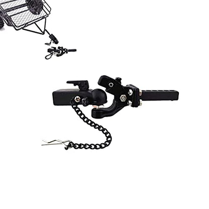 Metal Hitch Trailer Hook Ball Buckle Simulation Link Component Suitable for Scx10 90046 Traxxas Trx4 110 RC Car, Trailer Tow Hitch Tow Hook Drop (Hook + Coupler), Black