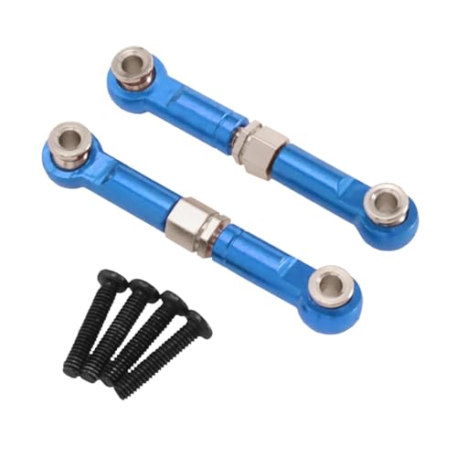 2X 1/14 RC Steering Linkage Aluminum Alloy Adjustable Tie Rods for 14211 Model RC Hobby Car Parts- Blue - color: Blue