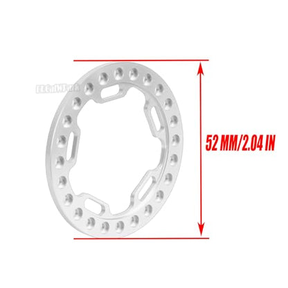 Metal 1.9 Beadlock Wheels Replacement Ring for 1/10 TRX4 SCX10 90046 90047 Crawler RC Car,4Pcs RC 1.9 Beadlock Wheels Replacement Ring,Silver - color: Silver - (Beadlock Ring)