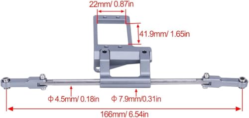 CNC Aluminium BTA Servo Mount with Hydraulic Steering Link for 1/10 RC Crawler Car VP Capra F9 Portal Axle LCG Chassis DIY Parts (Black)