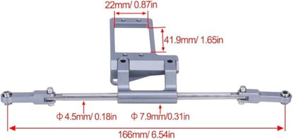 CNC Aluminium BTA Servo Mount with Hydraulic Steering Link for 1/10 RC Crawler Car VP Capra F9 Portal Axle LCG Chassis DIY Parts (Black)