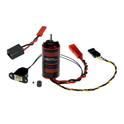 FURITEK Unity PRO 3500kv 2-in-1 Micro FOC Brushless System Included Inrunnner Motor with Integrated ESC for 1/18 RC Crawler, RC Car TRX4M Remote Control Car 1/24 1/18 Scale Upgrade Electronics