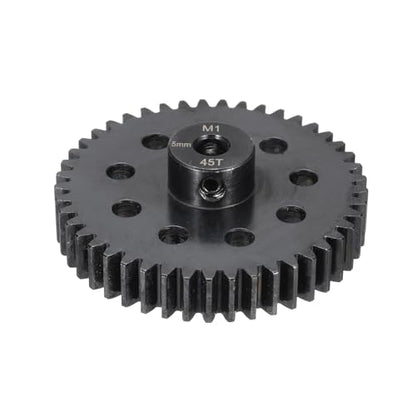 MECCANIXITY Steel M1 Gear Set 45T 5mm Shaft Motor Gears for RC Vehicles Truck Drift Car Part, Black - size: 45T