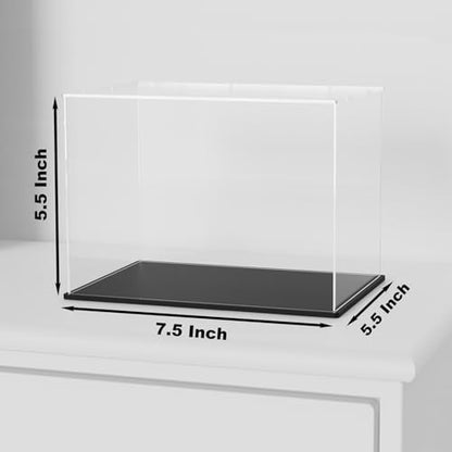 Acrylic Display Case for Mini Helmet and Model Cars, Clear Display Box with Thick Base and Lid for Protection and Displaying, 7.5x5.5x5.5-inch - size: 7.5"L x 5.5"W x 5.5"H