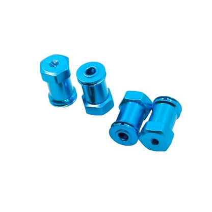 4Pcs/Set Aluminum Alloy 12mm Wheel Hex Hub Adapters 20mm Extension Hex Drive Adapter Combiner Coupler Compatible with 1/10 RC Crawler Axial SCX10 Wraith RC Truck Car Upgrades (Blue) - color: Blue