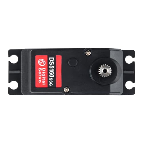 2Pcs RCmall DS5160 SSG HV 60KG Large Torque Programmable Digital 270 Degree RC Servo with T18 Adjustable Metal Servo Arm for 1/5 Scale RC Crawler Truck Robot - style: 2Pcs