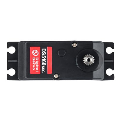 2Pcs RCmall DS5160 SSG HV 60KG Large Torque Programmable Digital 270 Degree RC Servo with T18 Adjustable Metal Servo Arm for 1/5 Scale RC Crawler Truck Robot - style: 2Pcs