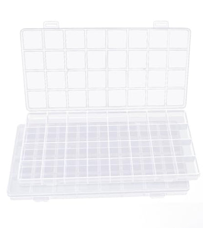 IOOLEEM Bead Organizer Box, 32 Grids Plastic Organizer Container Storage | Clear Dividers for bead arts and crafts for beading & jewelry storage & small items arts and crafts. - size: 32 Grids (2 pack)