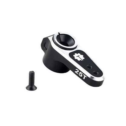 7075 Aluminum 25T Micro Servo Horn with M1.4 Threaded Holes for REEFS RC 99 Micro Servo 1/24 Axial SCX24 AX24 Upgrades - color: Black
