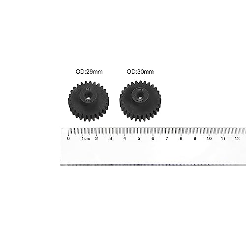 HARFINGTON Mod 1 M1 Pinion Motor Gear Set 2pcs 27T 28T Fit 5mm RC Motor Shaft M1 Pitch Gears for RC Car, with Hex Key - style: 27T 28T