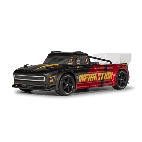 ARRMA RC Truck 1/8 Infraction 223S DSC 4X4 RTR Brushless All-Road Street Bash (Lipo Battery and Charger Not Included), Black/Red, ARA4315V4T2 - color: Black/Red