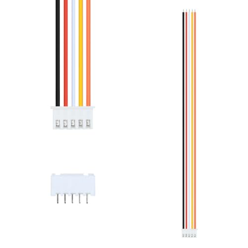 10Pairs JST-XH 2.54mm 5Pin Header Connector Kit with Male and Female Connectors Adapter 200mm 26AWG Flat Wire Cable Compatible with JST XH Plug Adapter (5P) - color: 5P