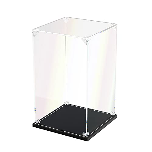 Clear Acrylic Display Case, Self-Assemble Showcase for Collectibles, Action Figures, Dolls- Alternative Glass Box for Commemorative Gifts (6x6x10 inch, 15x15x25 cm) - size: 6x6x10 inch, 15x15x25 cm