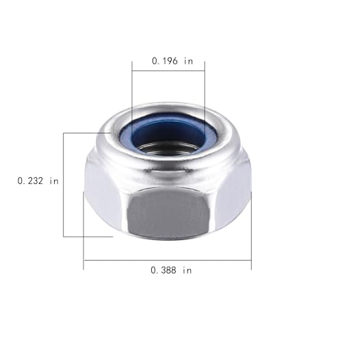 Wensilon(50pcs) M6 Self Clinching Nuts 304 Stainless Steel Self-Lock Nylon Inserted Hex Lock Nuts - size: M6