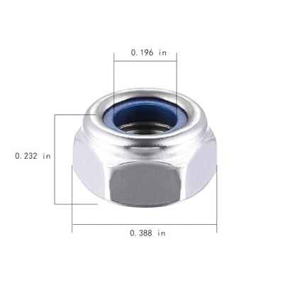 Wensilon(50pcs) M6 Self Clinching Nuts 304 Stainless Steel Self-Lock Nylon Inserted Hex Lock Nuts - size: M6