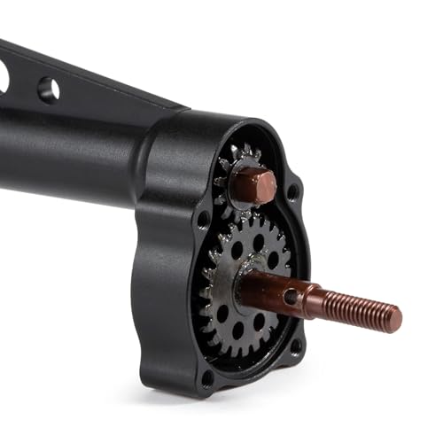 Aluminum CP43 Offset Portal Axles with BTA Servo Mount, Front Rear Black | With S2 Steel Shaft, 7.19:1 Gear Ratio, 195mm Pin to Pin Width, Fits 1/10 Comp Rigs H10 Capra SCX10 III - color: Black Set