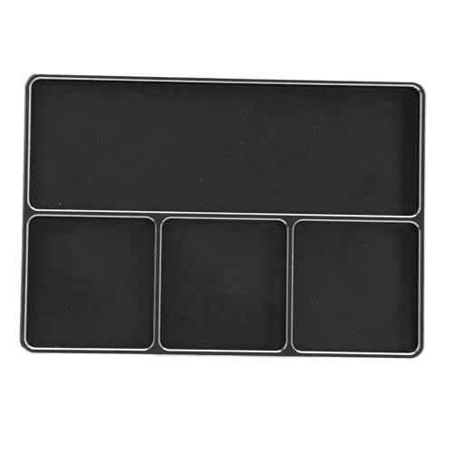 POCREATION RC Screw Tray Aluminum Alloy Magnetic Parts Organizer with 4 Grids 128 X 90 X 9.5 Mm for RC Car Plane Helicopter Boat Repair Workbench Use (Black) - color: Black