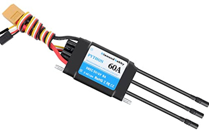 DH 60A 2-6S Waterproof Brushless ESC Electronic Speed Controller with 5V/6V 8A BEC and XT60 3.5mm Banana Head Connector for Model Ship RC Boat - size: 60A