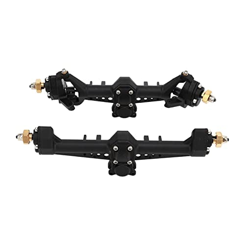 RC Car Front Rear Portal Axle Kit High Performance Plastic Housing Upgraded Heightened Axle Assembly Set for 1/24 Axial SCX24 Crawler Truck (Black) - color: Black