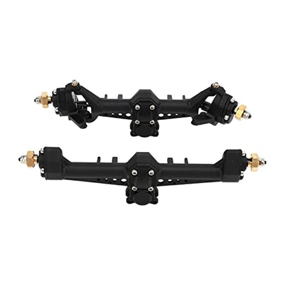 RC Car Front Rear Portal Axle Kit High Performance Plastic Housing Upgraded Heightened Axle Assembly Set for 1/24 Axial SCX24 Crawler Truck (Black) - color: Black
