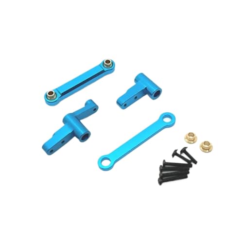 for Mjx for 14209 14210 1/14 for Metal Steering Group Steering Parts Assembly Car Remote Control Upgrade Parts Accessories RC Car Repair Kit(Blue) - color: Blue