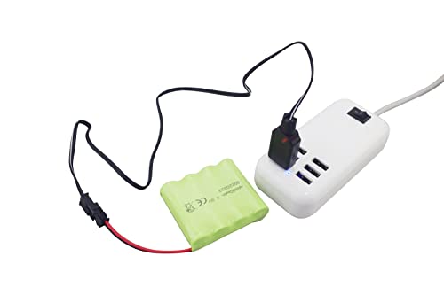 sea jump Accessories 2PCS AA 4.8V 800mAh Rechargeable RC Toy Car Battery SM2P Plug RC Truck Stunt Car Excavator Toy Car Battery and USB Charging Cable