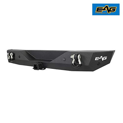 EAG Rear Bumper Rock Crawler with Parking Sensor Bracket Fit for 18-22 Wrangler JL