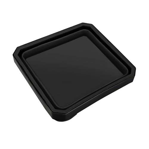 Collapsible Magnetic Parts Tray Set, Silicone Foldable Square Tool Bowls for Screw, Nuts & Small Metal Parts, Dual-Sided Magnet Base Auto Tool Organizer, Universal for Vehicles (Black) - color: Black