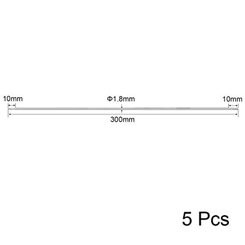 uxcell M2x300mm Pushrod Connector Stainless Steel Rod Linkage,for RC Boat,Car,Airplane,Helicopter,5pcs - size: M2x300mm