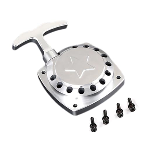 CNC Metal Easy Start Pull Starter (Silver) | for 1/5 HPI ROFUN ROVAN KM BAJA Losi 5ive T FG Zenoah CY 32CC 36CC Engine Rc Car Parts - color: Silver
