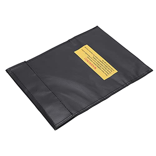 Lipo Battery Explosion Proof Bag, Fireproof Lithium Battery Safe Guard Bag with Flame Retardant Fiber for Safe Charging and Storage (Black) - size: Black