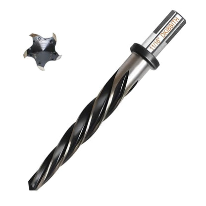 11/16" Bridge Construction Reamer Drill Bit, M2 HSS Taper Chucking Reamer for Steel Alloy Metal Wood Plastic, 1/2" Non-Slip Shank, 5-Spiral Flutes Car Reamer, to Align or Enlarge Holes, 17mm - size: 11/16"