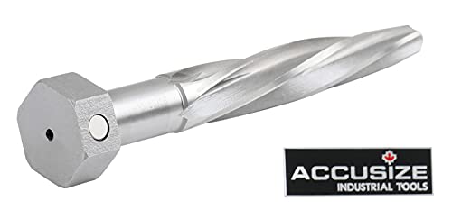 Accusize Industrial Tools 13/16 inch Bridge Reamer, Magnetic Hex Shank, Hss Spiral Flutes Aligning Reamers, Car Reamers, 1523-8035 | Magnetic Hex Shank, HSS Spiral Flutes Aligning Reamers, Size: 13/16", Flt Len: 5", OAL: 7", Hex Shank Size: 1-1/4" - size: