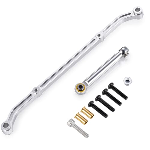 MOHERO Aluminum Steering Link Arm Tie Rod for Axial SCX10 Upgrade - color: Silver