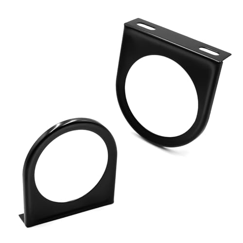 povtii 2 PCS Single Gauge Mounting Panel, 2.1 Inch Gauge Mounting Panel Bracket Pod with Single Hole, Metal Gauge Pillar Bracket Holder for Most Vehicles' Dashboard, Car Accessories - color: 2 PCS