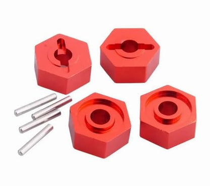 Rc Accessories For HSP 286042 1/16 ATV94187 94186 Pro 94286 B 4pcs Scale RC Monster Truck Aluminum Wheel Hub Hex Adapter 5mm(Red) - color: Red