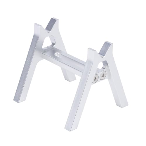 harayaa 2 Pieces RC Car Stand RC Repair Work Station Model Support Simulation Upgrade Compact Aluminum Alloy Suitable for Display Maintenance, Silver - color: Silver