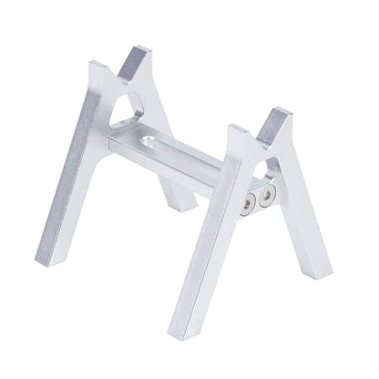 harayaa 2 Pieces RC Car Stand RC Repair Work Station Model Support Simulation Upgrade Compact Aluminum Alloy Suitable for Display Maintenance, Silver - color: Silver