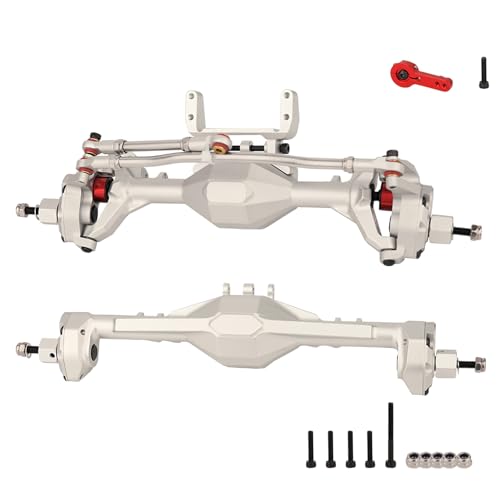 1/10 CNC Aluminum Alloy Integrated Front & Rear Portal Axle for SCX10 II Element Enduro GEN8 RGT EX86100 90046 90047 RC Crawler Upgrade Part (Silver)