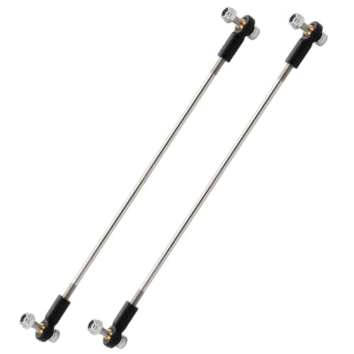 2 Pcs RC Toy Push Rod, M2x150mm Tie Rods Black Ball Head Joint | 170-180mm Adjustable, 304 Servo Linkage Link Rods, Double Plastic Ball Head, for RC Cars, Planes, Helicopters, DIY Models - color: M2×150mm Rod