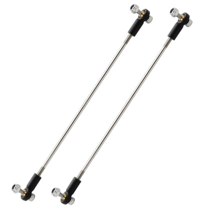 2 Pcs RC Toy Push Rod, M2x150mm Tie Rods Black Ball Head Joint | 170-180mm Adjustable, 304 Servo Linkage Link Rods, Double Plastic Ball Head, for RC Cars, Planes, Helicopters, DIY Models - color: M2×150mm Rod
