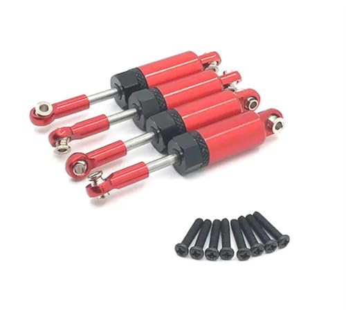 RC Crawlers Components For HSP 18321 18322 18311 18312 18301 18302 Metal Oil Shock Absorber Damper 1/18 RC Car Upgrade Parts Replacement Accessories(Red) - color: Red