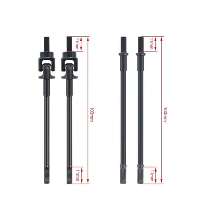 RC Car Drive Shafts for UTB10 for Unlimited for Trail 1/10 for Axial for Capra F9 Portal Stub Axle Universal Joint Driveshaft Straight Shaft Buggy RC Crawler Car Parts(2 in 1) - size: 2 in 1