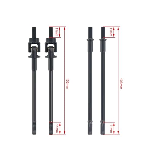 RC Car Drive Shafts for UTB10 for Unlimited for Trail 1/10 for Axial for Capra F9 Portal Stub Axle Universal Joint Driveshaft Straight Shaft Buggy RC Crawler Car Parts(4 in 1) - size: 4 in 1