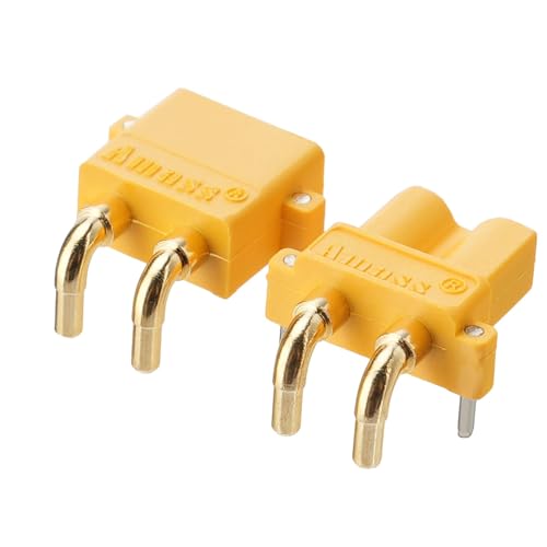 ELFCULB 10 Pairs Amass XT30PW Connectors,XT30 Male Female Connectors for Mini-UAV Robot (Yellow) - color: 10 Pairs XT30PW