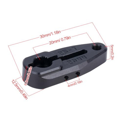 2Pcs 20MM 25T Servo Horn Arm VPS02412 for RC Car/Truck Option Hop-ups Parts (Black)