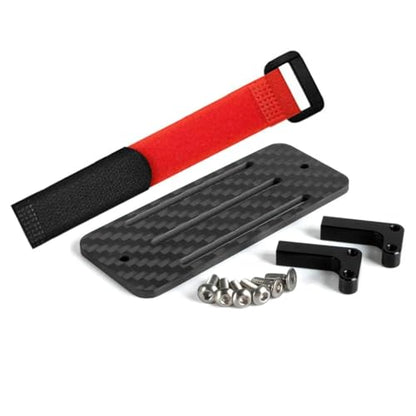 Carbon Fiber Battery Tray & ESC Receiver Mount for SCX10 Upgrade | Lightweight carbon fiber material. Fit SCX10 crawler cheater rigs and LCG chassis. Practical RC chassis upgrade part.